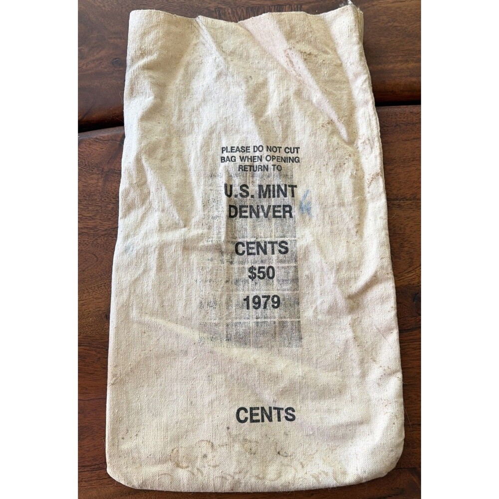 Vintage 1979 US Mint Denver $50 Canvas bag Vintage